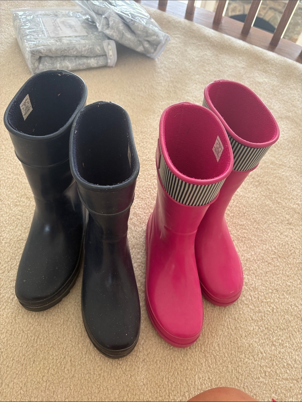 Sperry Kids Rubber Rain Boots in Pink and Black